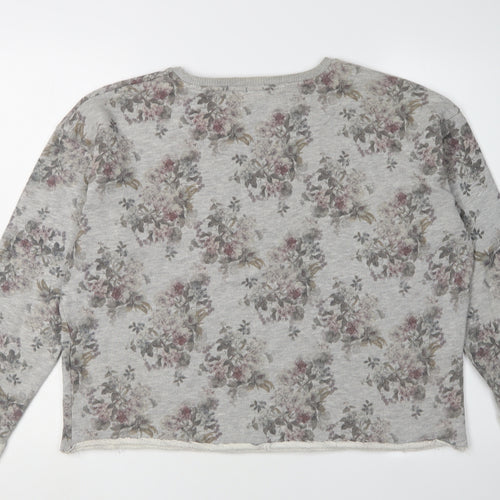 Superdry Women's Grey Floral Print Sweatshirt L