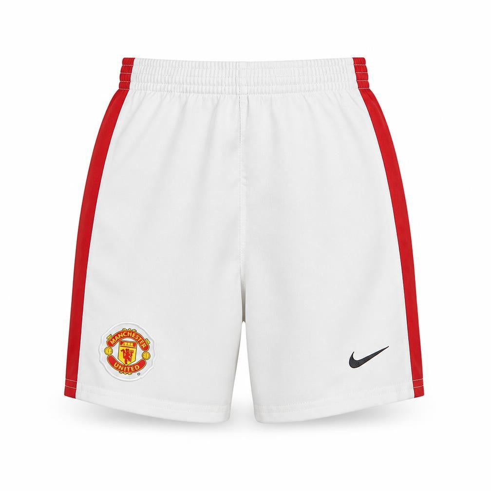 Front view of Nike unisex baby white shorts 18-24 months