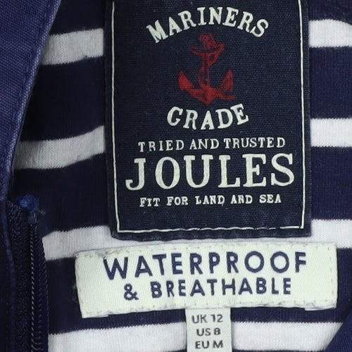 Joules Women's Blue Hooded Rain Coat Size 12