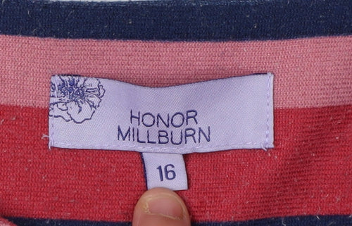 Honor Millburn Women's Multicoloured Striped T-Shirt Size 16