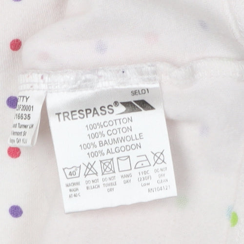 Trespass Girls Multicoloured Polka Dot Full Zip Cotton Sweatshirt