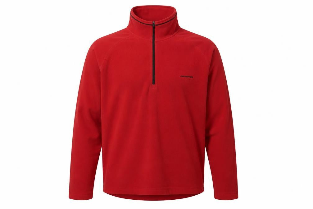 Front view of Craghoppers Men's Red 1/2 Zip Fleece Sweatshirt S