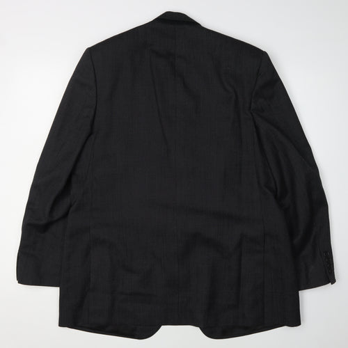 Aquascutum Men's Black Blazer - 42S Notch Lapel Formal