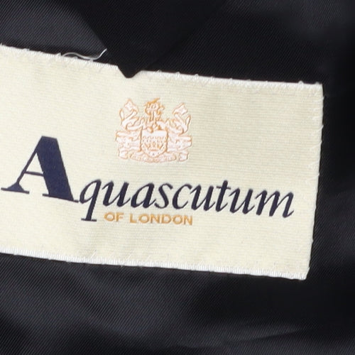 Aquascutum Men's Black Blazer - 42S Notch Lapel Formal
