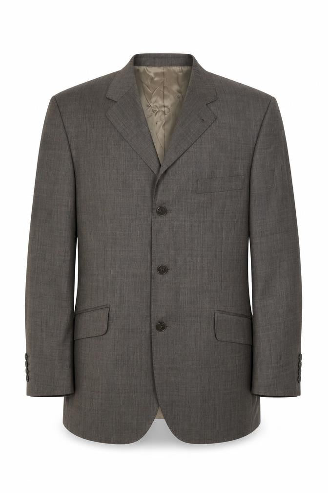 Front view of Jeff Banks Men's Grey Wool Blazer - Regular Fit, 40
