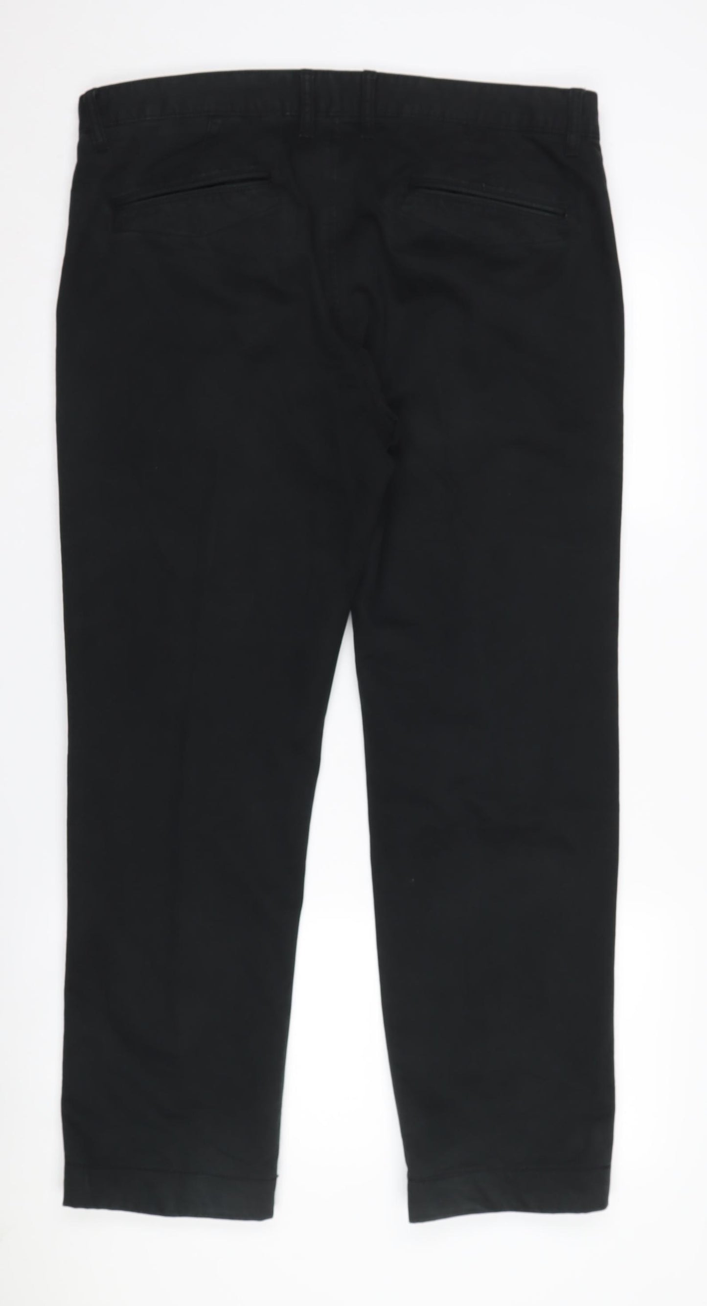 Marks and Spencer Men's Black Chino Trousers, L, Regular Fit