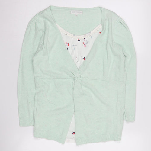 RJR. John Rocha Women's Green Cardigan V-Neck Size 12