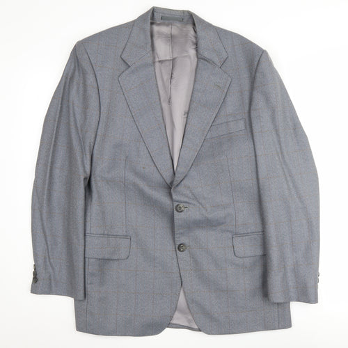 Magee Men's Grey Check Blazer, 40S, Classic Fit