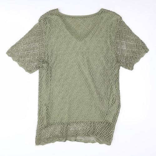 Viyella Women's Green V-Neck Pullover Jumper XL