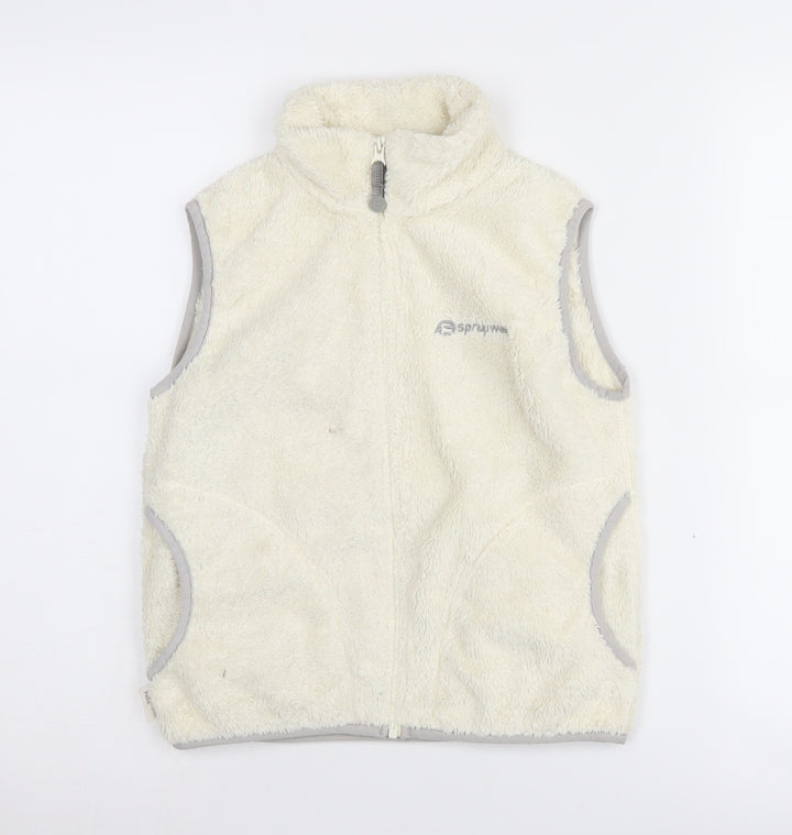 Sprayway Girls Ivory Fleece Gilet, Size 6-7, Casual Waistcoat