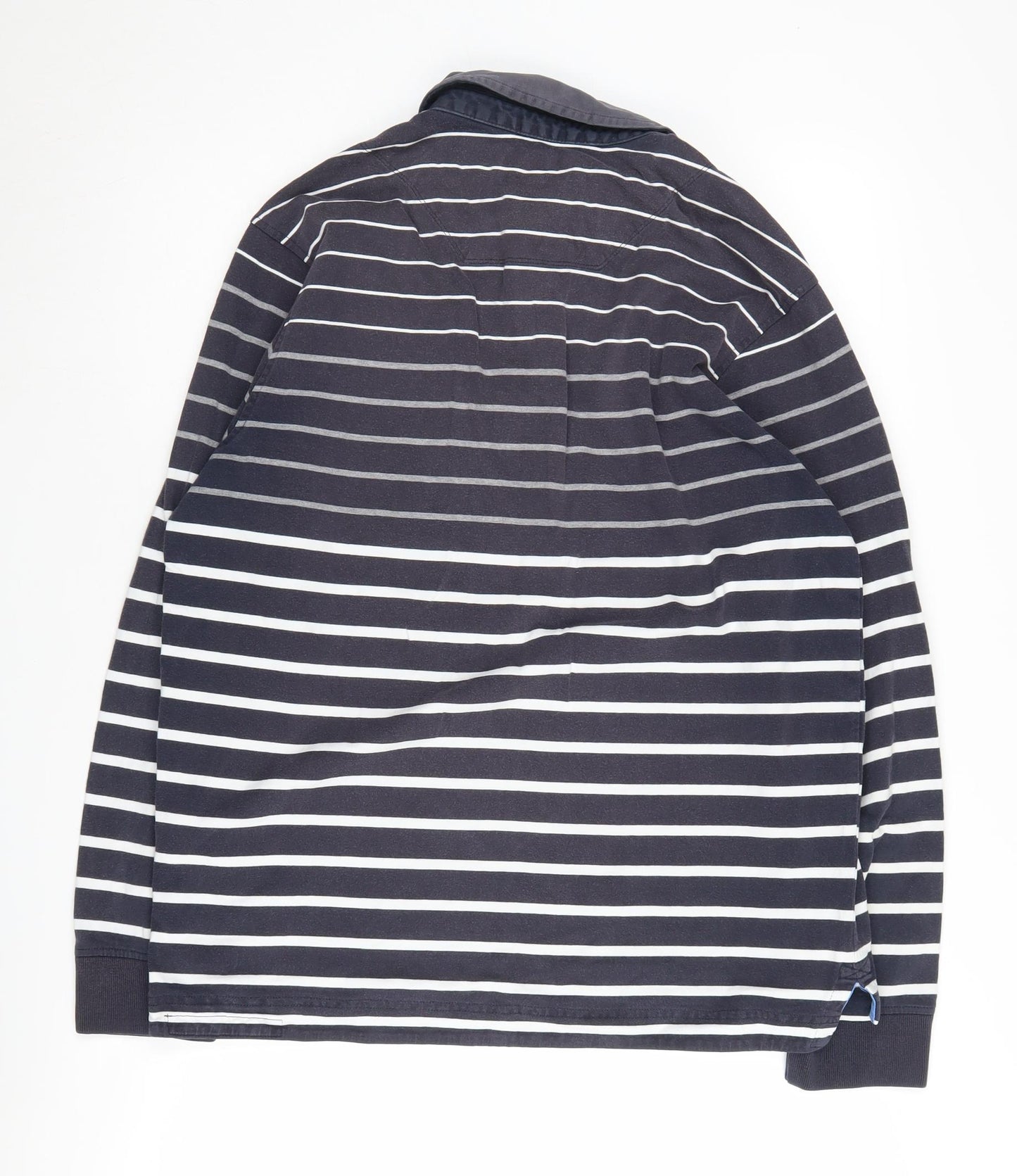 Blue Harbour Men's Black M Striped Long Sleeve Polo