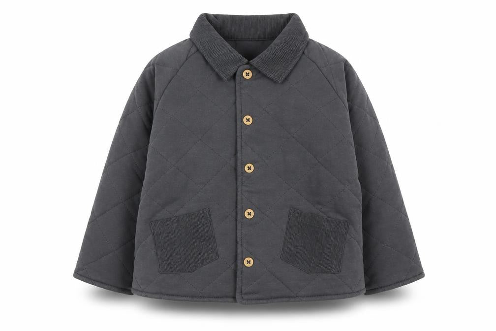 Front view of Next boys’ grey quilted jacket 2 years