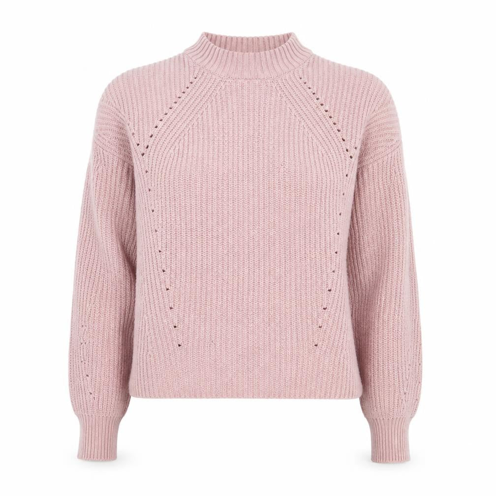 Front view of Gap Women's Pink Mock Neck Pullover Sweater L