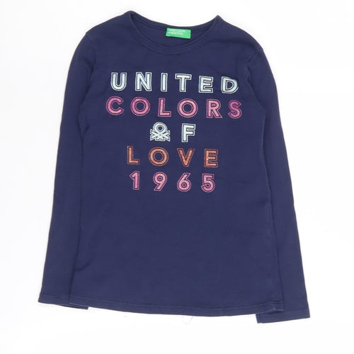 United Colors of Benetton Girls Blue Graphic Pullover T-Shirt S