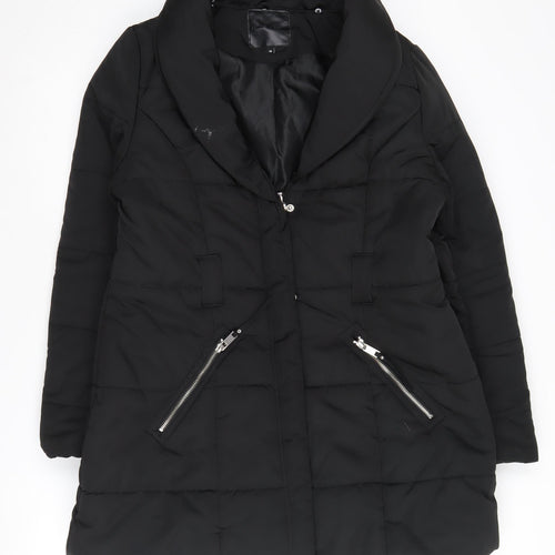 New Look Women's Black Puffer Coat Size 14