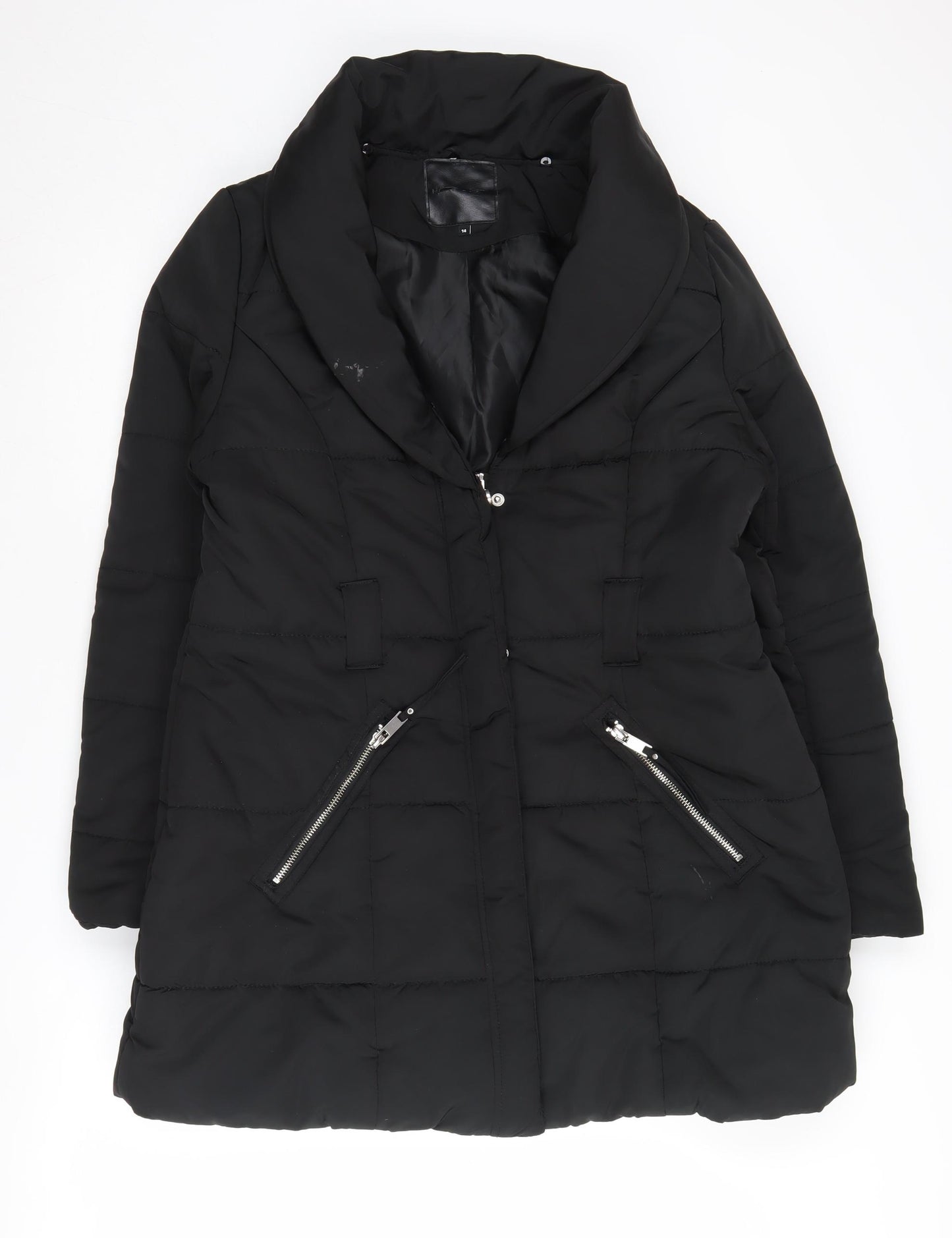 New Look Women's Black Puffer Coat Size 14