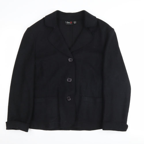 Oscar B. Women's Black Wool Blend Blazer - Size 16