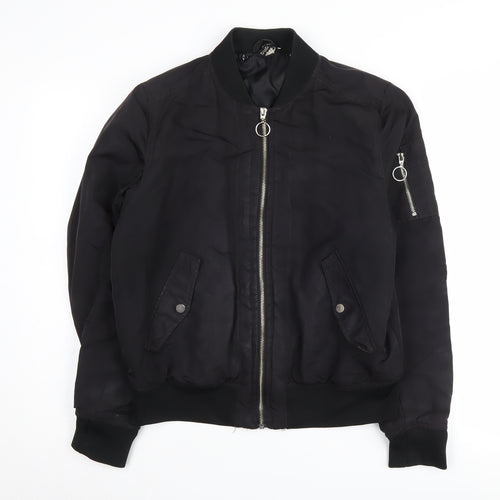 Divided Women's Black Bomber Jacket Size 14 Casual