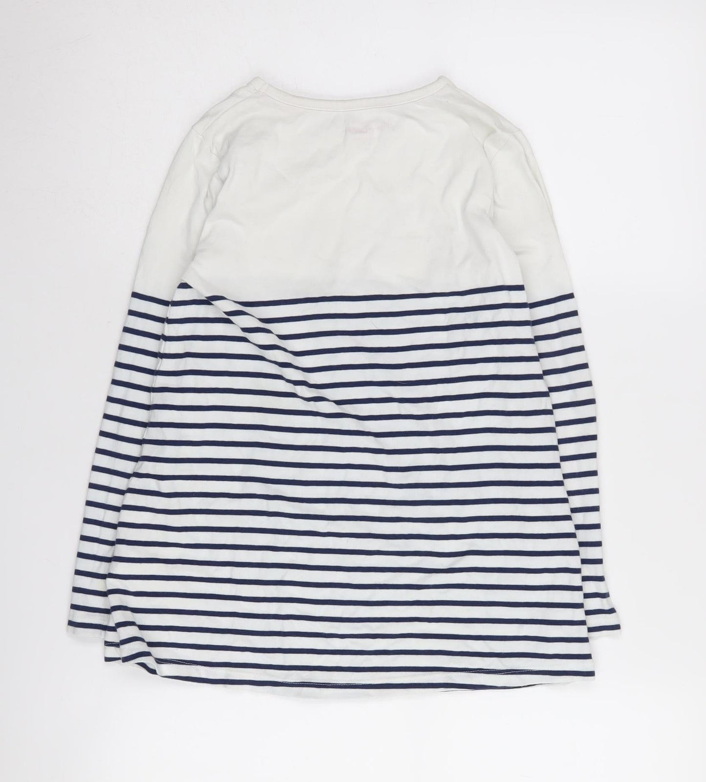 Mini Boden Teens White Striped T-Shirt - Size 12