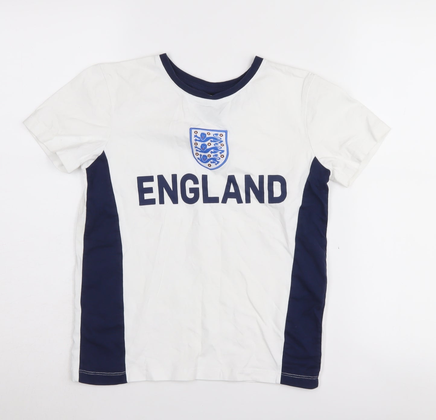 Boys White England Graphic T-Shirt, 10-11 Years