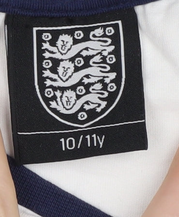 Boys White England Graphic T-Shirt, 10-11 Years