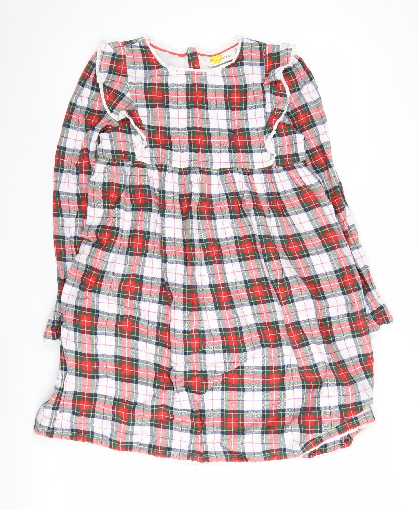 Mini Boden Girls Multicoloured Plaid A-Line Dress 11-12 Years