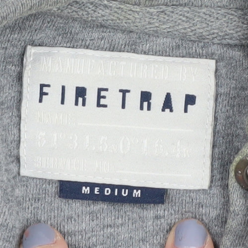 Firetrap Grey Unisex Adults Medium Hoodie Pullover