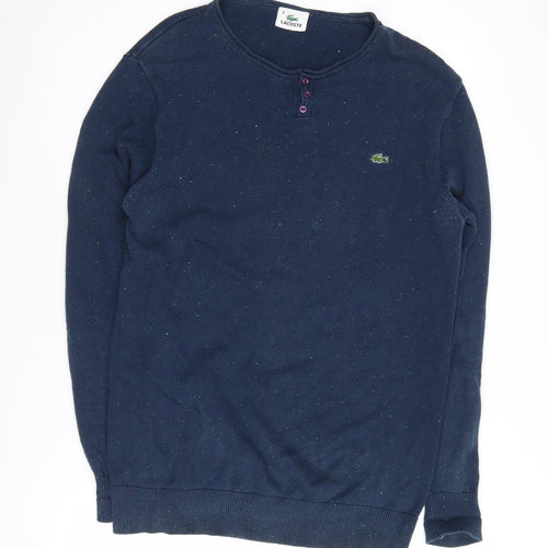 Lacoste Men's Blue Henley Jumper Size M