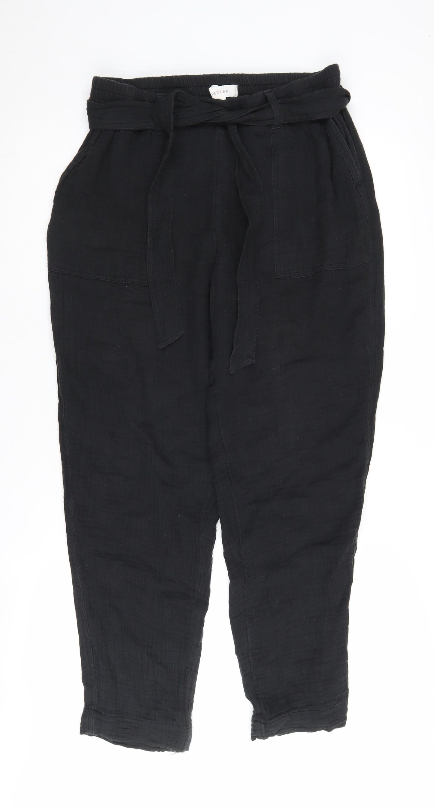 Per Una Women's Black Paperbag Trousers Size 12