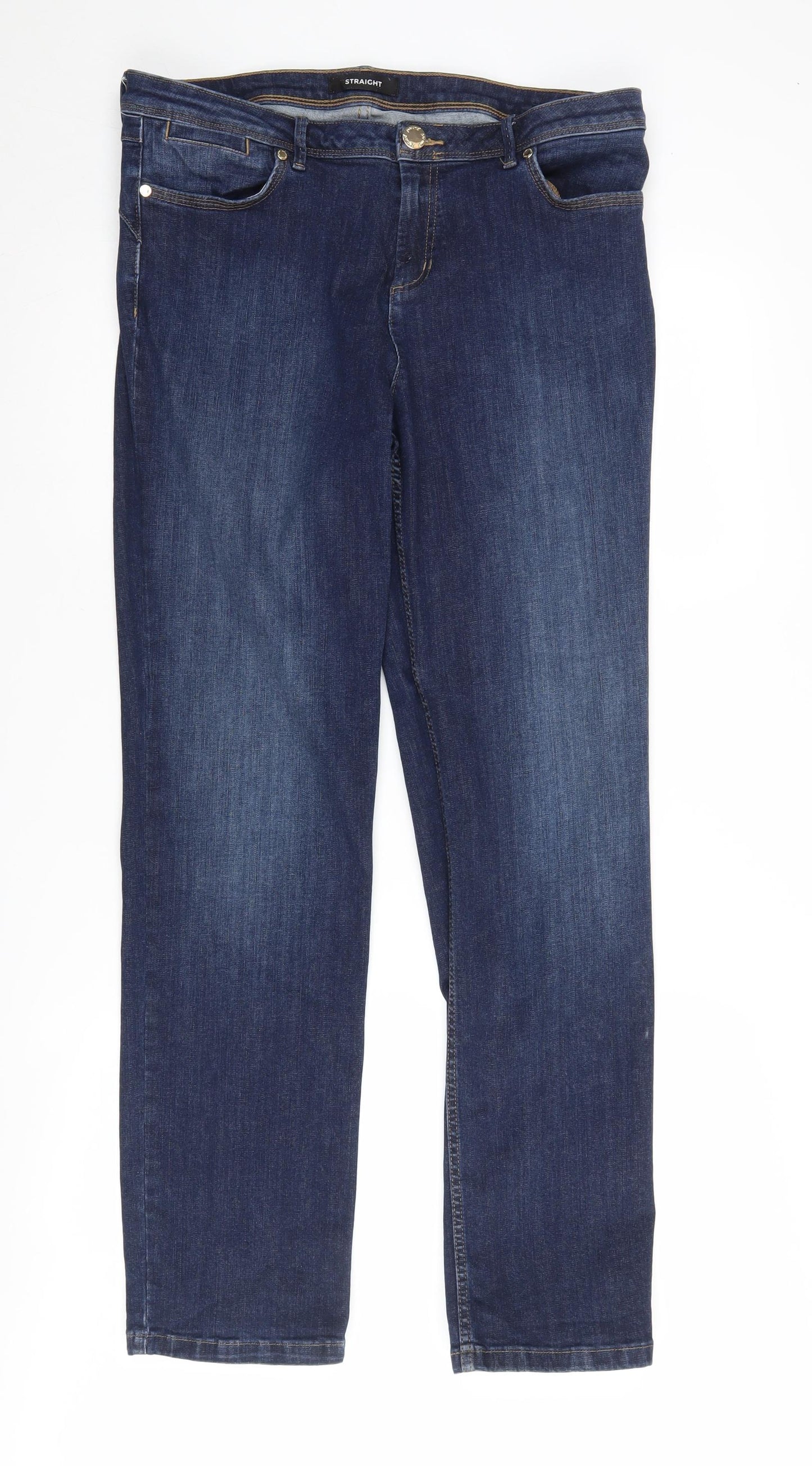 Marks and Spencer Women's Straight Blue Jeans Size 14