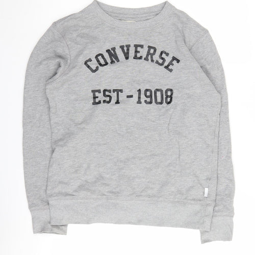Converse Boys Grey Sweatshirt 12-13 Years Graphic Print Pullover