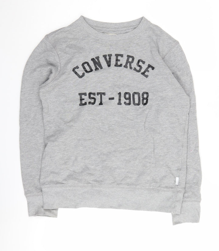 Converse Boys Grey Sweatshirt 12-13 Years Graphic Print Pullover