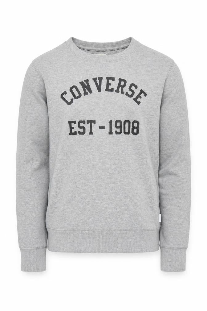 Front view of Converse boys’ grey sweatshirt 12-13 years graphic print pullover