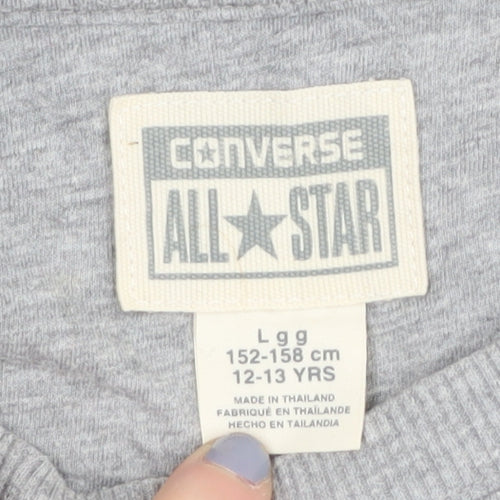 Converse Boys Grey Sweatshirt 12-13 Years Graphic Print Pullover