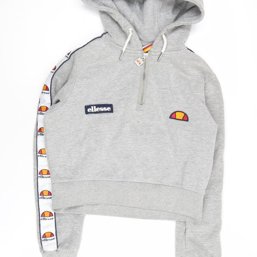 Ellesse Women's Grey Hoodie, Size 6, with Logo Accents