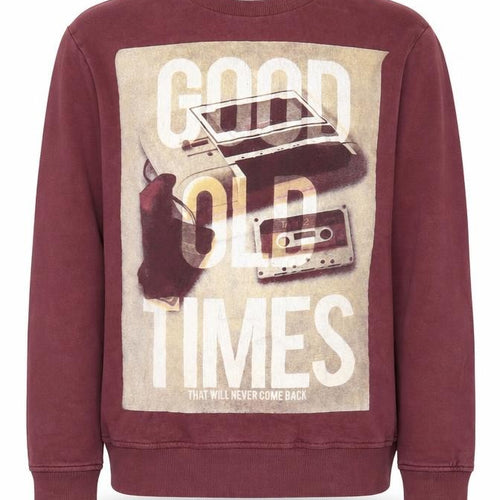 Jack & Jones Men's Red Graphic Sweatshirt, Crew Neck, Size Regular