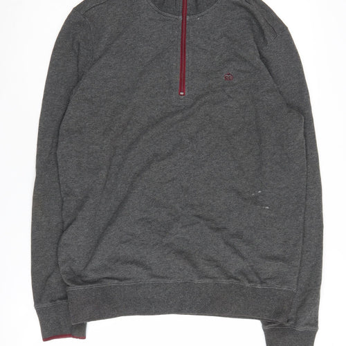 Merc London Men's Grey 1/4 Zip Sweatshirt M