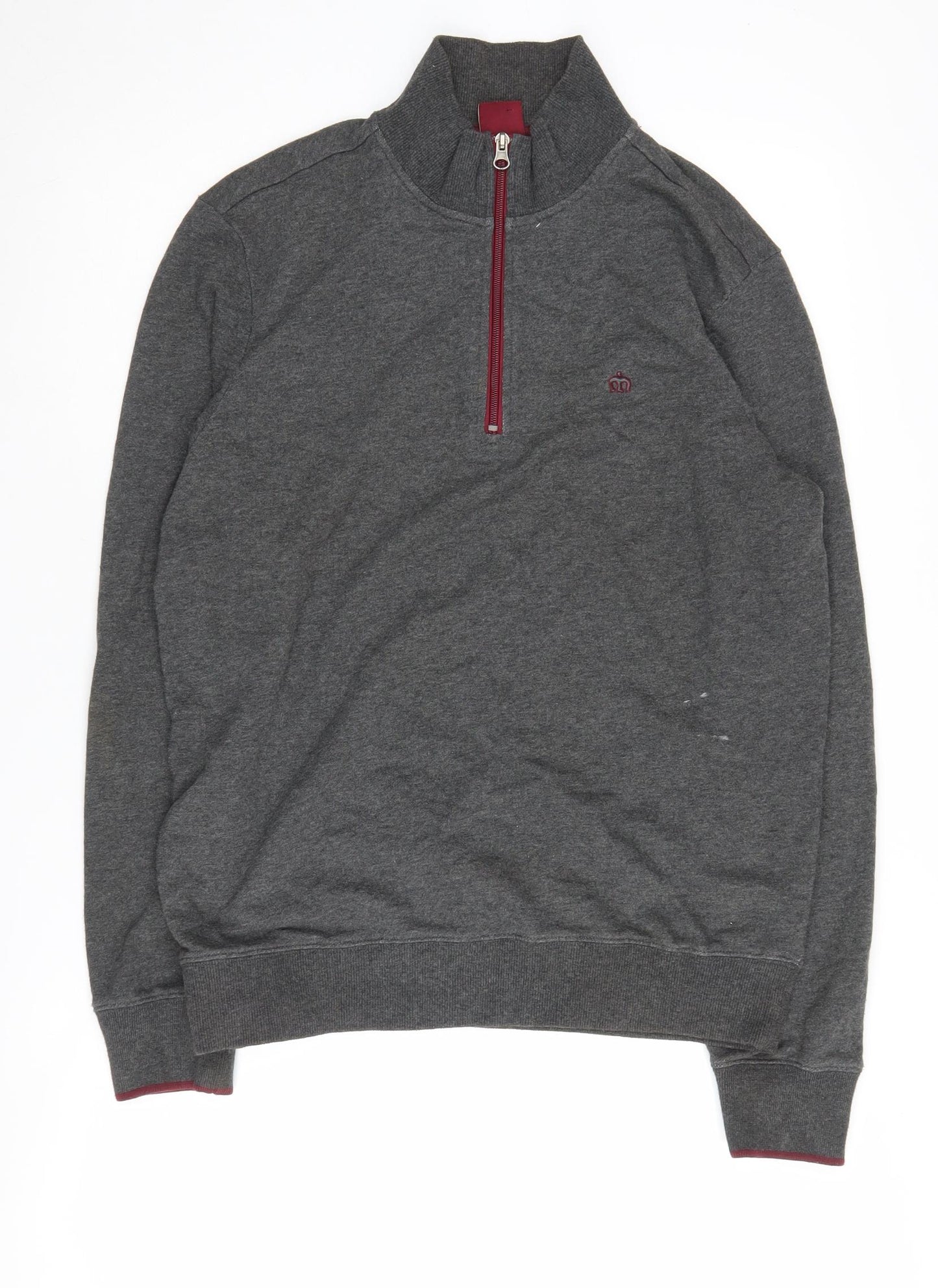 Merc London Men's Grey 1/4 Zip Sweatshirt M