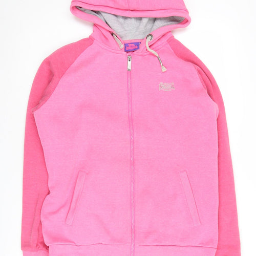 Lonsdale Women's Pink Hooded Full Zip Hoodie Size 12