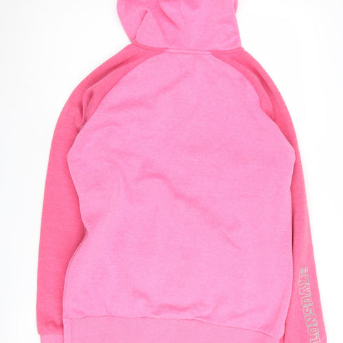 Lonsdale Women's Pink Hooded Full Zip Hoodie Size 12