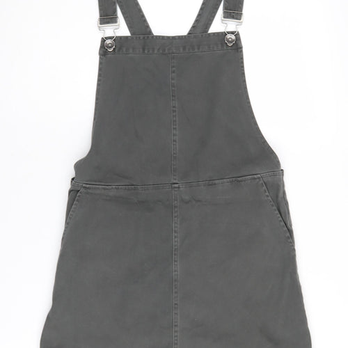 Animal Women's Grey Pinafore Dress Size 6 Casual Canvas Straps
