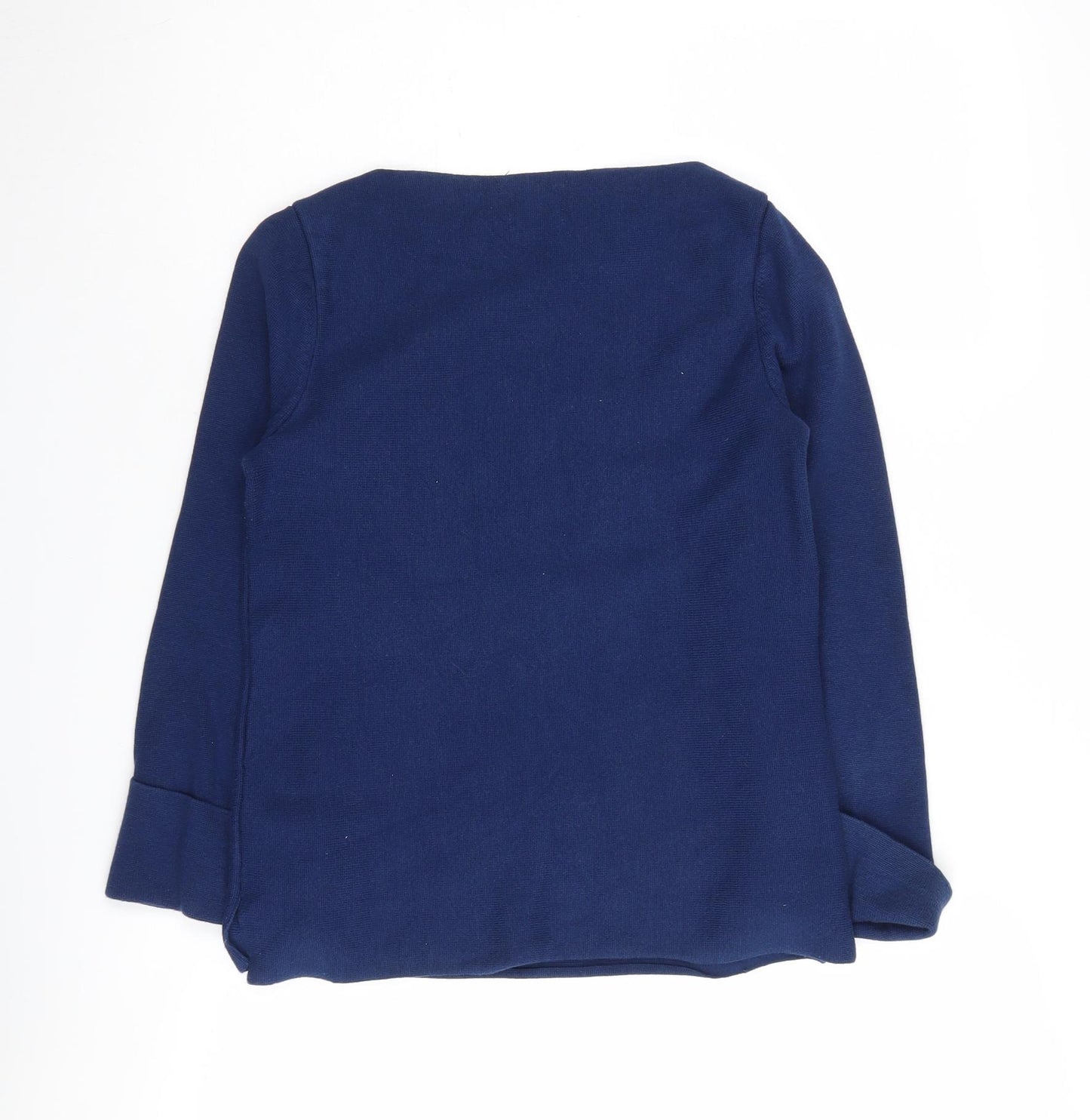 Massimo Dutti Women's Blue Boat Neck Jumper 2XS