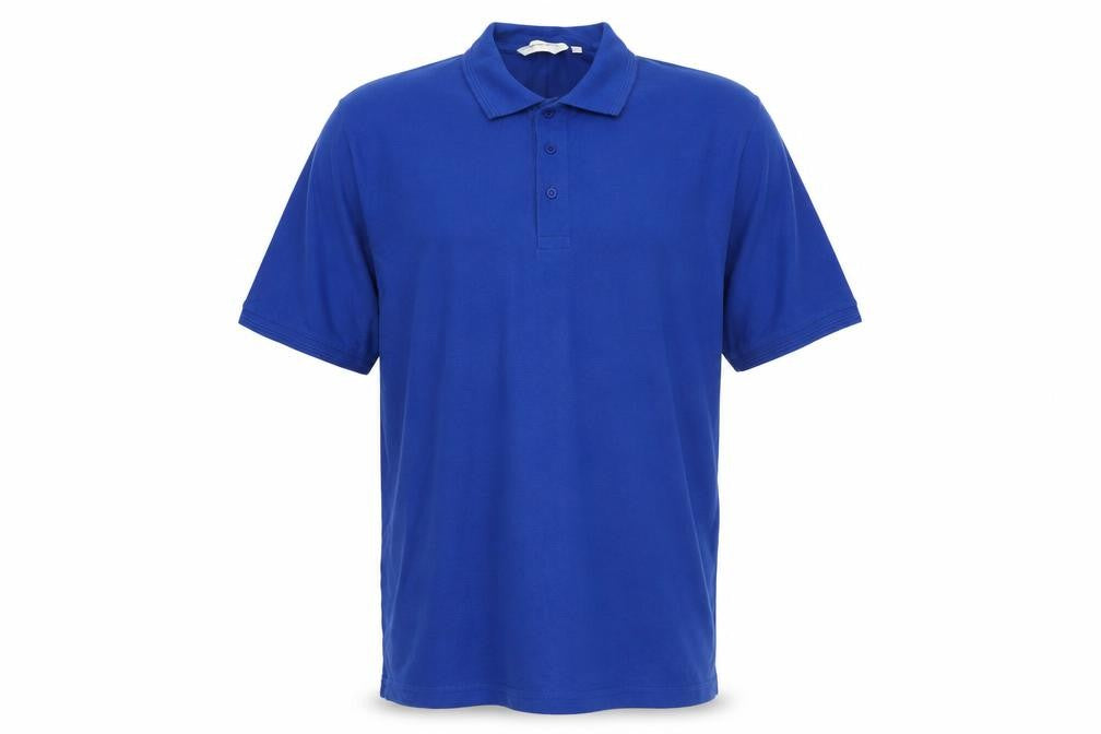 Front view of Kangaroo Poo Men's Blue XL Polo Shirt