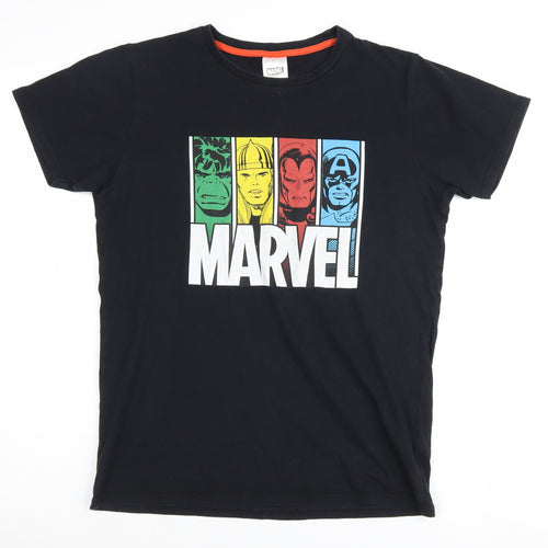 Marvel Boys Black Superhero Graphic T-Shirt 13-14Y Regular Fit
