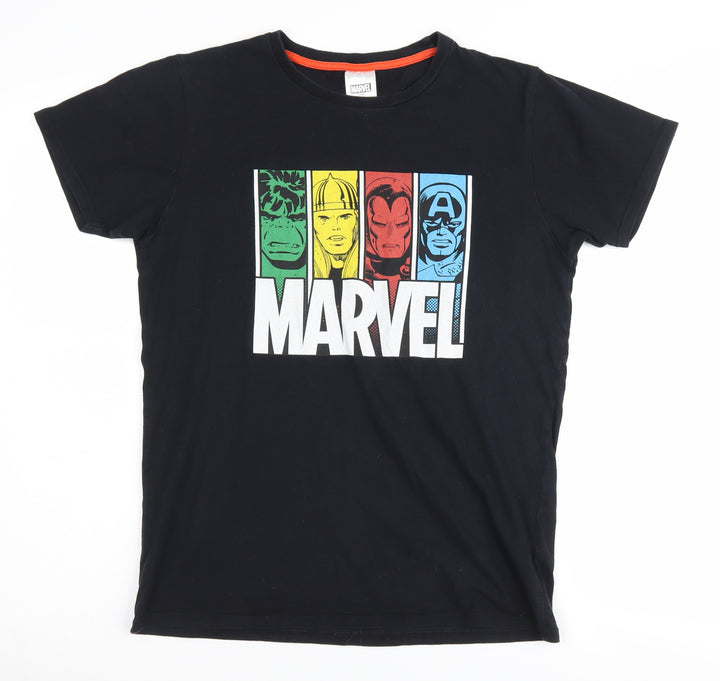 Marvel Boys Black Superhero Graphic T-Shirt 13-14Y Regular Fit