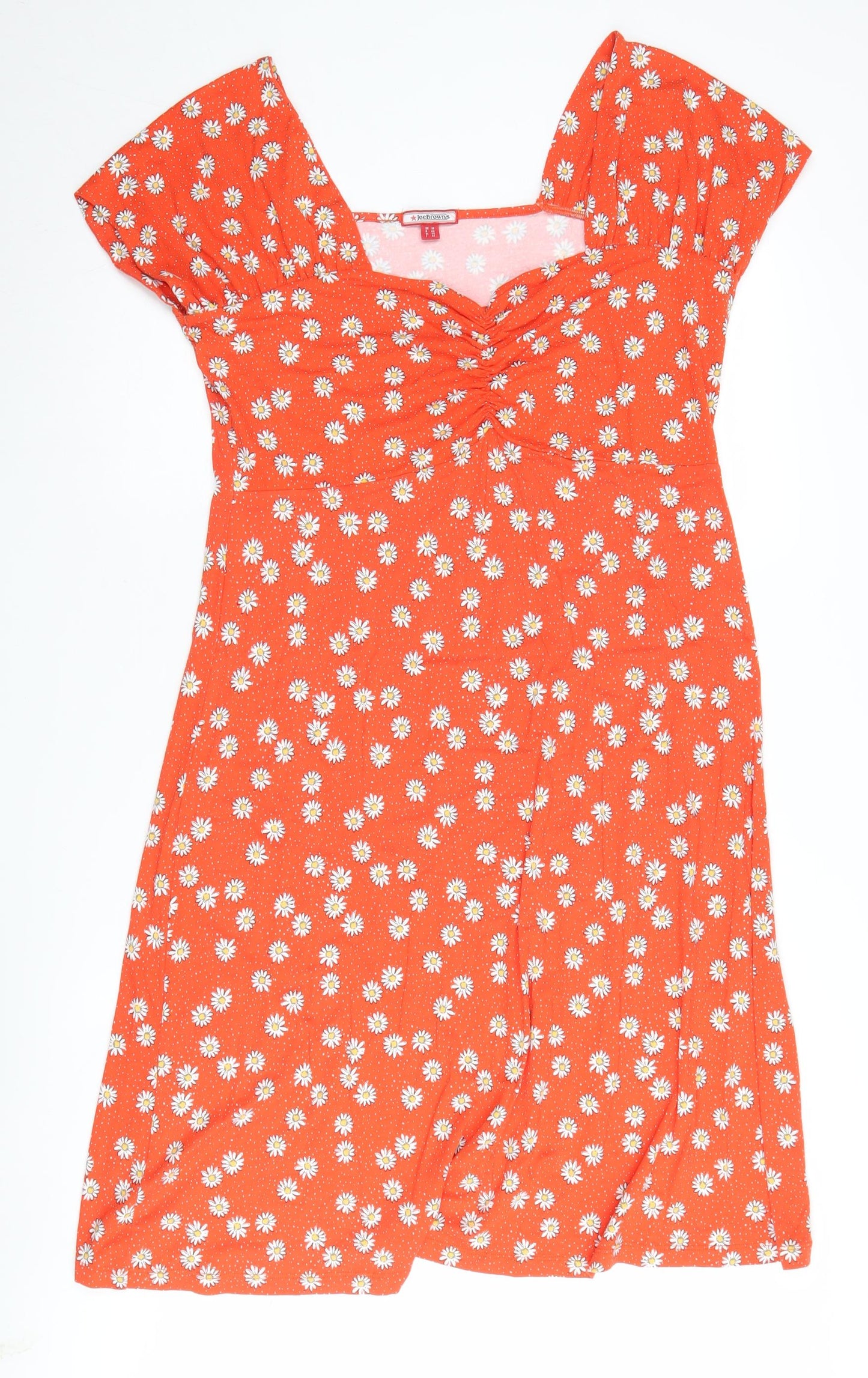 Joe Browns Women's Orange Floral A-Line Dress UK 14