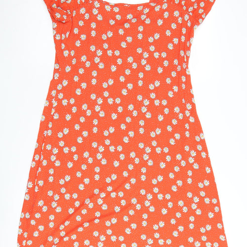Joe Browns Women's Orange Floral A-Line Dress UK 14