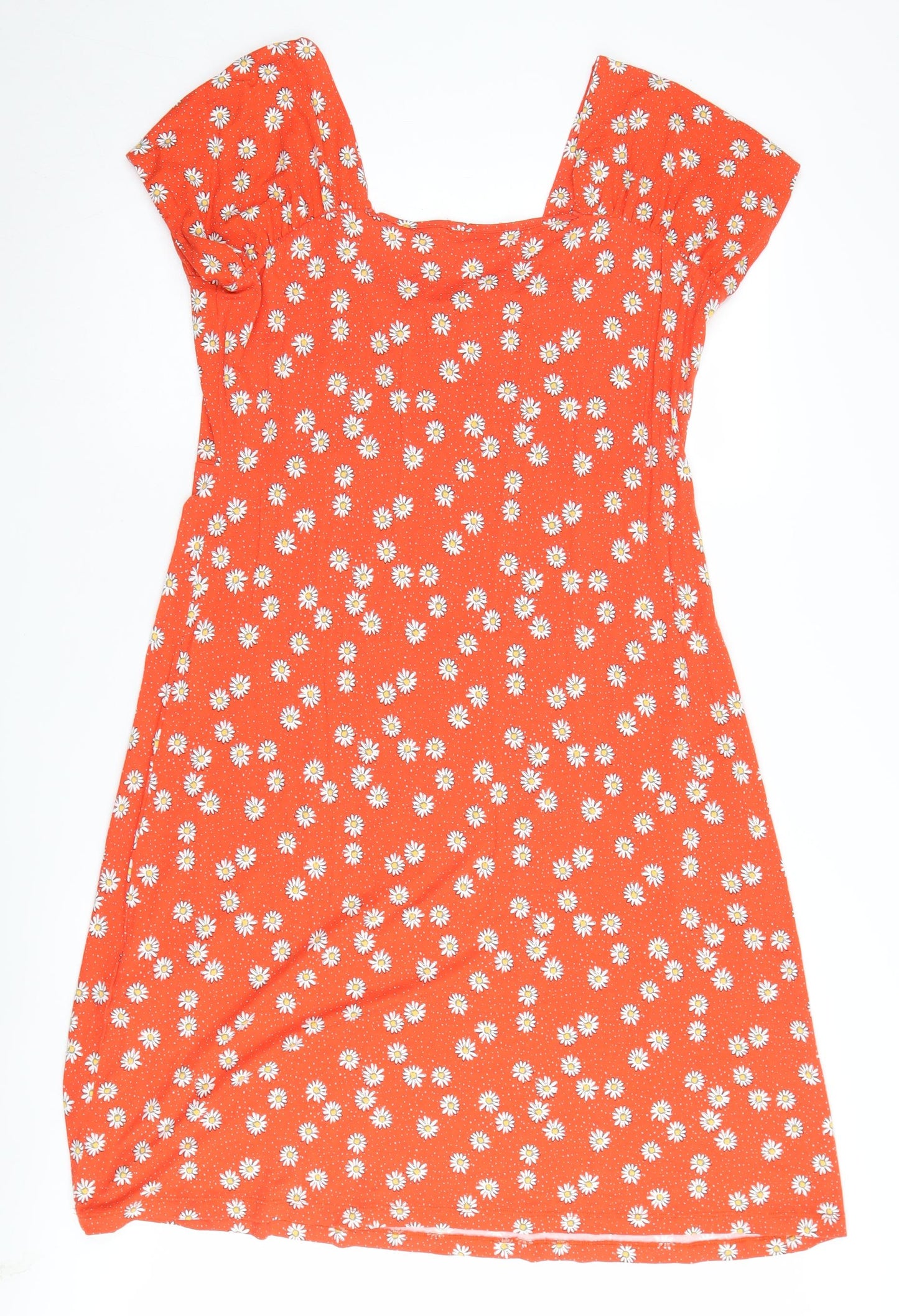 Joe Browns Women's Orange Floral A-Line Dress UK 14