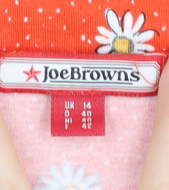 Joe Browns Women's Orange Floral A-Line Dress UK 14
