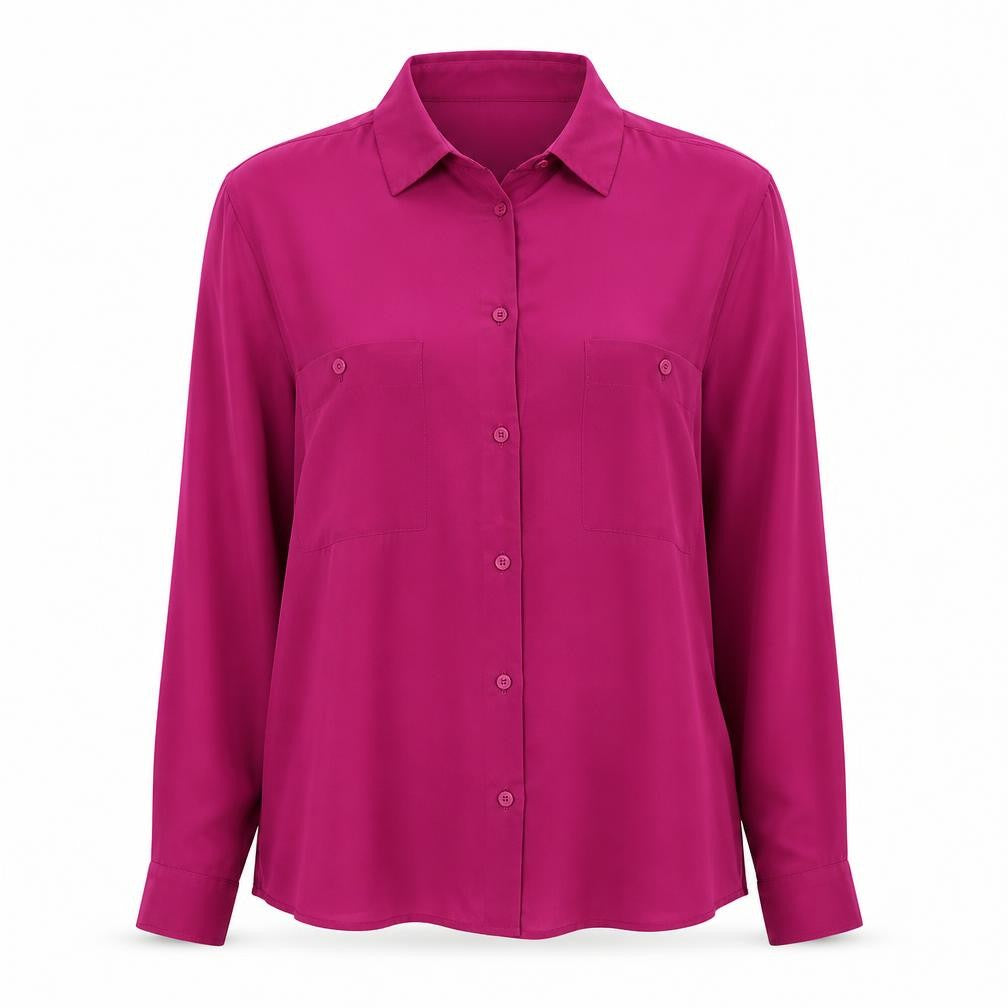 Front view of Alexon Women's Pink Button-Up Shirt, size 12